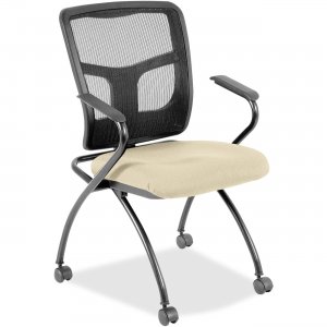 Lorell 84374007 Mesh Back Nesting Chair w/ Armrests