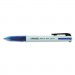 Universal UNV44444 Retractable Ballpoint Pen, Black/Blue/Green/Red Ink, White/Trans Blue Barrel, 3/Pack