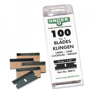 Unger UNGSRB30 Safety Scraper Replacement Blades, #9, Stainless Steel, 100/Box