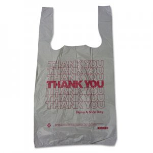 Barnes Paper Company BPC10519THYOU Thank You High-Density Shopping Bags, 10" x 19", White, 2,000/Carton