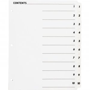 Business Source 05854 Table of Content Quick Index Dividers