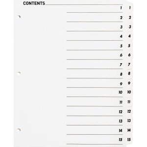 Business Source 05857 Table of Content Quick Index Dividers