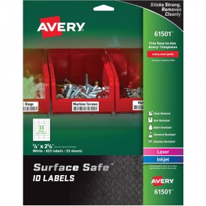 Avery 61501 Surface Safe ID Labels