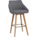 Lorell 68561 Gray Flannel Mid-Century Modern Guest Stool