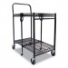 Bostitch BOSBSACSMBLK Stowaway Folding Carts, 2 Shelves, 29.63w x 37.25d x 18h, Black, 250 lb Capacity