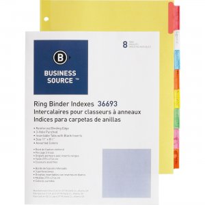 Business Source 36693BX Insertable Tab Ring Binder Indexes