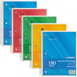 Sparco 83255BD Wirebound College Ruled Notebooks