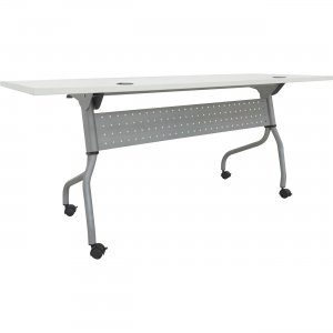 Lorell 60743 White Laminate Flip Top Training Table