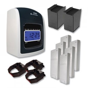Acroprint ACPTTB500 ATR480 Time Clock and Accessories Bundle, White/Charcoal