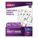 Avery AVE71209 The Mighty Badge Name Badge Inserts, 1 x 3, Clear, Inkjet, 20/Sheet, 5 Sheets/Pack