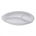 Pactiv PCT0TH10044000Y Unlaminated Foam Dinnerware, 3-Compartment Plate, 10.25" Diameter, White, 540/Carton