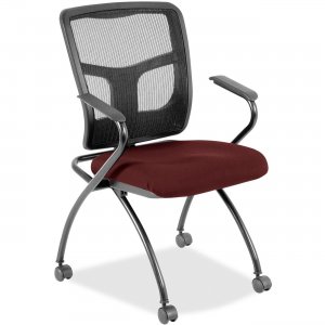 Lorell 8437444 Mesh Back Fabric Seat Nesting Chairs