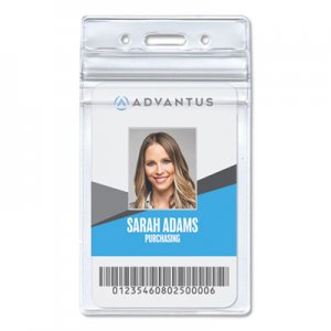 Advantus AVT75524 Resealable ID Badge Holder, Vertical, 3.68 x 5, Clear, 50/Pack