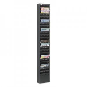 Safco 4322BL Steel Magazine Rack, 23 Compartments, 10w x 4d x 65-1/2h, Black
