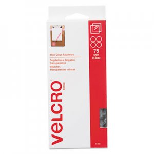 Velcro 91302 Sticky-Back Hook and Loop Fasteners, 5/8 Inch Diameter, Clear, 75/Pack