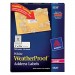 Avery 5520 WeatherProof Mailing Labels w/TrueBlock, Laser, White, 1 x 2 5/8, 1500/Pack