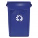 Rubbermaid Commercial 354007BE Slim Jim Recycling Container w/Venting Channels, Plastic, 23gal, Blue