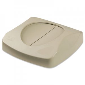 Rubbermaid Commercial RCP268988BG Swing Top Lid for Untouchable Recycling Center, 16" Square, Beige