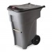 Rubbermaid Commercial RCP9W21GY Brute Rollout Heavy-Duty Waste Container, Square, Polyethylene, 65 gal, Gray