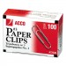ACCO 72320 Smooth Economy Paper Clip, Metal Wire, #3, Silver, 100/Box, 10 Boxes/Pack
