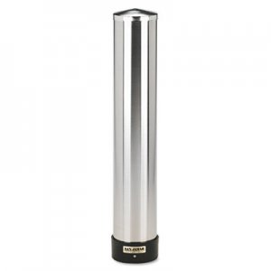 San Jamar C3400P Large Water Cup Dispenser w/Removable Cap, Wall Mounted, Stainless Steel