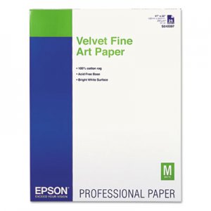 Epson EPSS042097 Velvet Fine Art Paper, 17 x 22, White, 25 Sheets/Pack