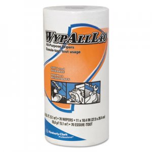 WypAll KCC05027 L40 Towels, Small Roll, 10 2/5 x 11, White, 70/Roll, 24 Rolls/Carton