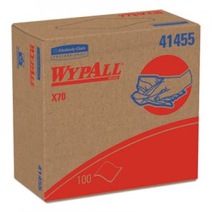 WypAll KCC41455 X70 Cloths, POP-UP Box, 9 1/10 x 16 4/5, White, 100/Box, 10 Boxes/Carton