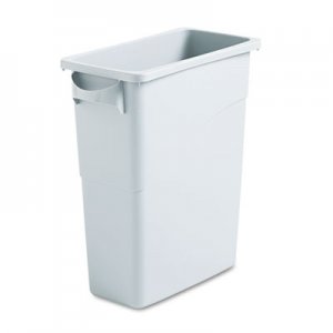 Rubbermaid Commercial RCP1971258 Slim Jim Waste Container w/Handles, Rectangular, Plastic, 15.875gal, Light Gray