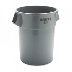 Rubbermaid Commercial 265500GY Round Brute Container, Plastic, 55 gal, Gray