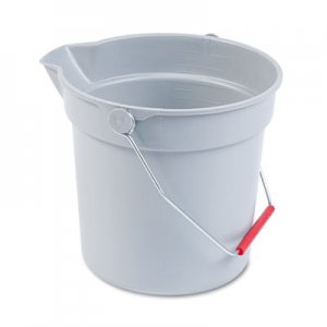 Rubbermaid Commercial RCP296300GY 10 Quart Plastic Utility Pail, 10 1/2 Diameter x 10 1/4h, Gray Plastic