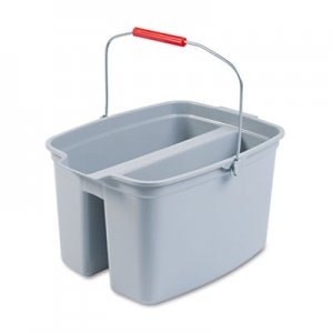 Rubbermaid Commercial RCP262888GY 19 Quart Double Utility Pail, 18 x 14 1/2 x 10, Gray Plastic