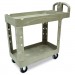 Rubbermaid Commercial RCP450088BG Heavy-Duty Utility Cart, Two-Shelf, 17.13w x 38.5d x 38.88h, Beige