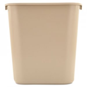 Rubbermaid Commercial RCP295600BG Deskside Plastic Wastebasket, Rectangular, 7 gal, Beige