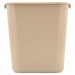 Rubbermaid Commercial RCP295600BG Deskside Plastic Wastebasket, Rectangular, 7 gal, Beige