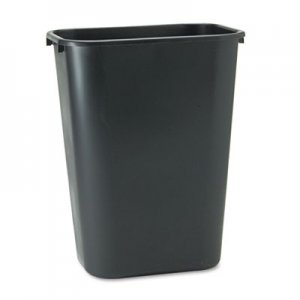 Rubbermaid Commercial RCP295700BK Deskside Plastic Wastebasket, Rectangular, 10.25 gal, Black
