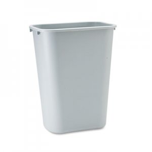 Rubbermaid Commercial RCP295700GY Deskside Plastic Wastebasket, Rectangular, 10.25 gal, Gray