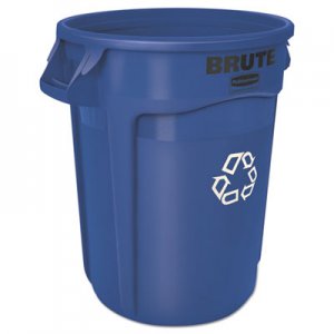 Rubbermaid Commercial RCP263273BE Brute Recycling Container, Round, 32 gal, Blue