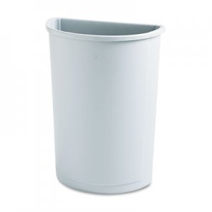Rubbermaid Commercial 352000GY Untouchable Waste Container, Half-Round, Plastic, 21gal, Gray