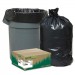 Earthsense Commercial RNW6050 Recycled Can Liners, 55-60gal, 1.25mil, 38 x 58, Black, 100/Carton