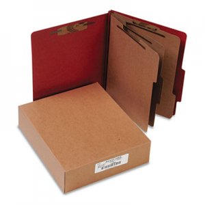 ACCO 15038 Pressboard 20-Pt Classification Folders, Letter, 8-Section, Earth Red, 10/Box