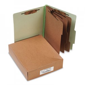 ACCO 15048 Pressboard 25-Pt Classification Folders, Letter, 8-Section, Leaf Green, 10/Box