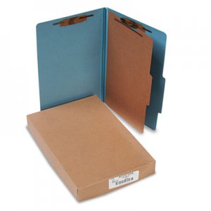 ACCO 16024 Pressboard 25-Pt Classification Folders, Legal, 4-Section, Sky Blue, 10/Box