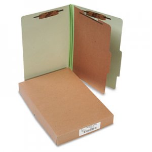 ACCO 16044 Pressboard 25-Pt Classification Folders, Legal, 4-Section, Leaf Green, 10/Box