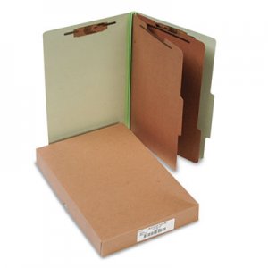 ACCO 16046 Pressboard 25-Pt Classification Folders, Legal, 6-Section, Leaf Green, 10/Box