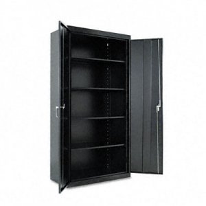Alera CM7218BK Assembled Welded Storage Cabinet, 36w x 18d x 72h, Black