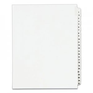 Title: 201-225 White Letter Avery 01338 Avery-Style Legal Exhibit Side Tab Divider 