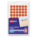 Avery AVE05051 Handwrite Only Removable Round Color-Coding Labels, 1/2" dia, Neon Red, 840/Pack