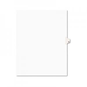 Avery AVE11922 Avery-Style Legal Exhibit Side Tab Divider, Title: 12, Letter, White, 25/Pack