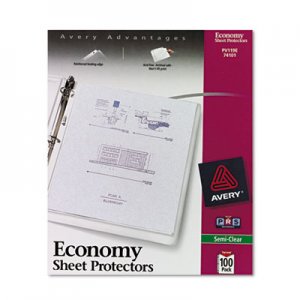 Avery 74101 Top-Load Sheet Protector, Economy Gauge, Letter, Semi-Clear, 100/Box